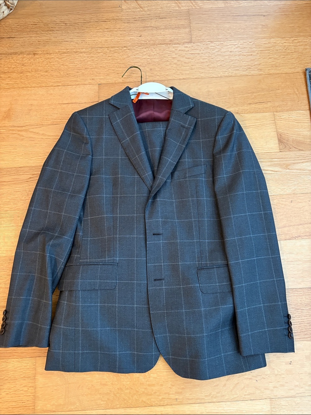 Men's Charles Tyrwhirt Windowpane Gray Blazer